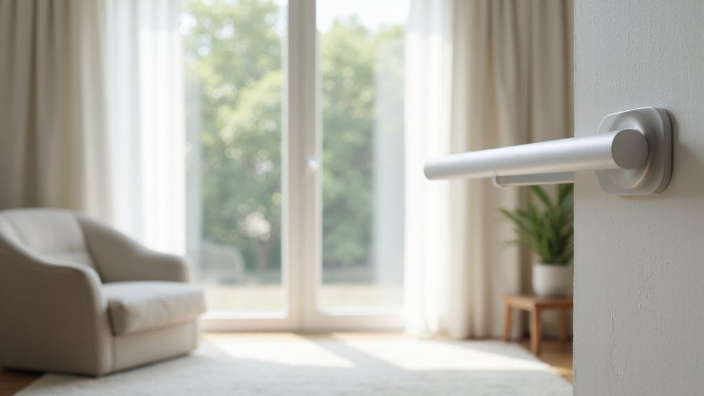 above the window frame