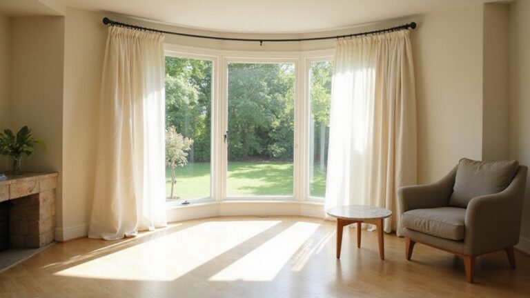 hanging curtains on curved windows