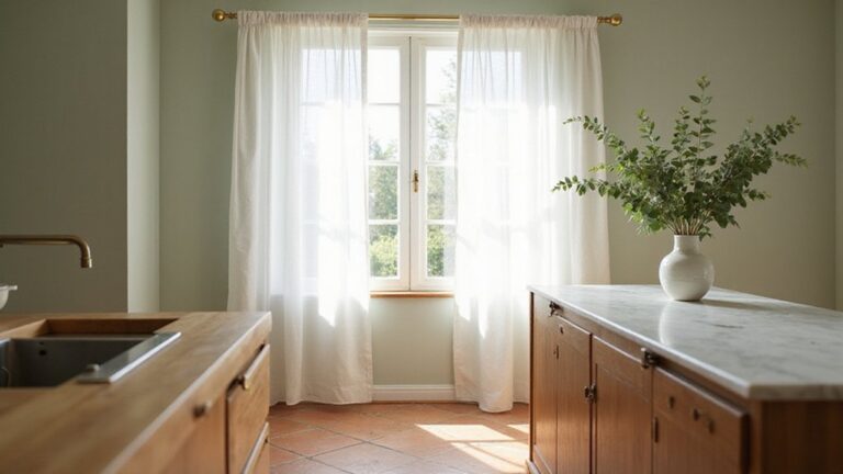 brighten kitchen with curtains