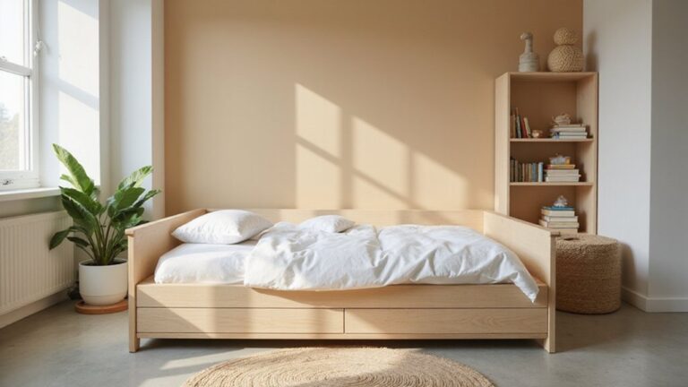 twin beds with storage